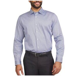 NEW Tahari Men's L Stretch Luxe Button down Dress Shirt Regular Fit  Geometric
